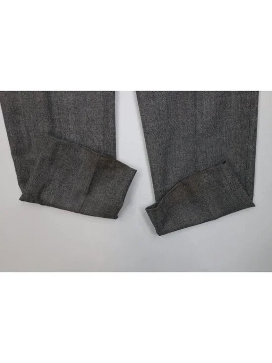 Vintage 70s Christian Dior Mens 34x34 Heavy Wool Knit Wide Leg Chino Pants Plaid - Picture 5 of 15